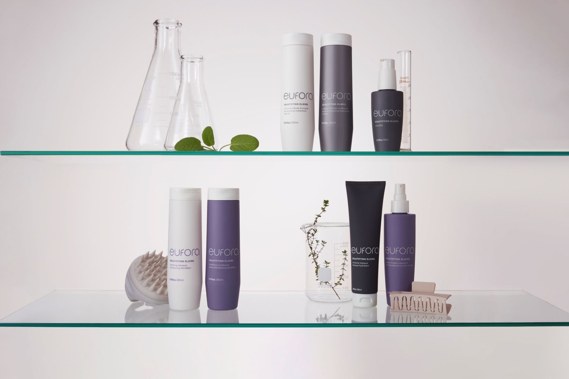 Eufora Beautifying Elixirs shampoo, conditioner, and treatment