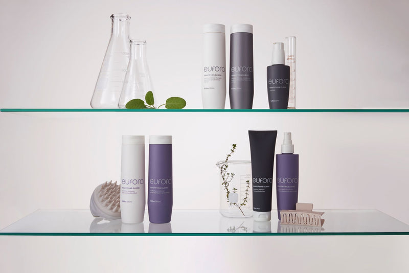 Eufora Beautifying Elixirs shampoo, conditioner, and treatment