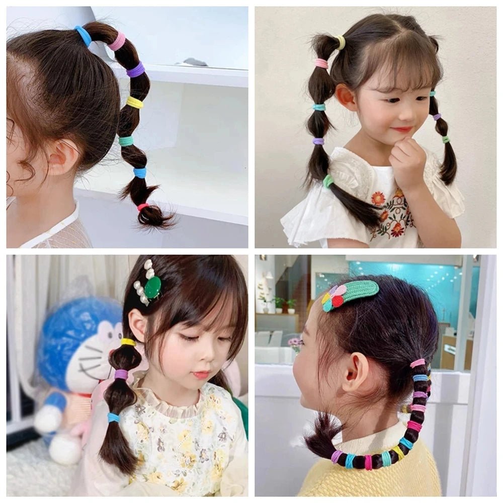 20/50 Pcs Kids Elastic Hair Bands – Sweet Scrunchie Rubber Bands - Hair Care
