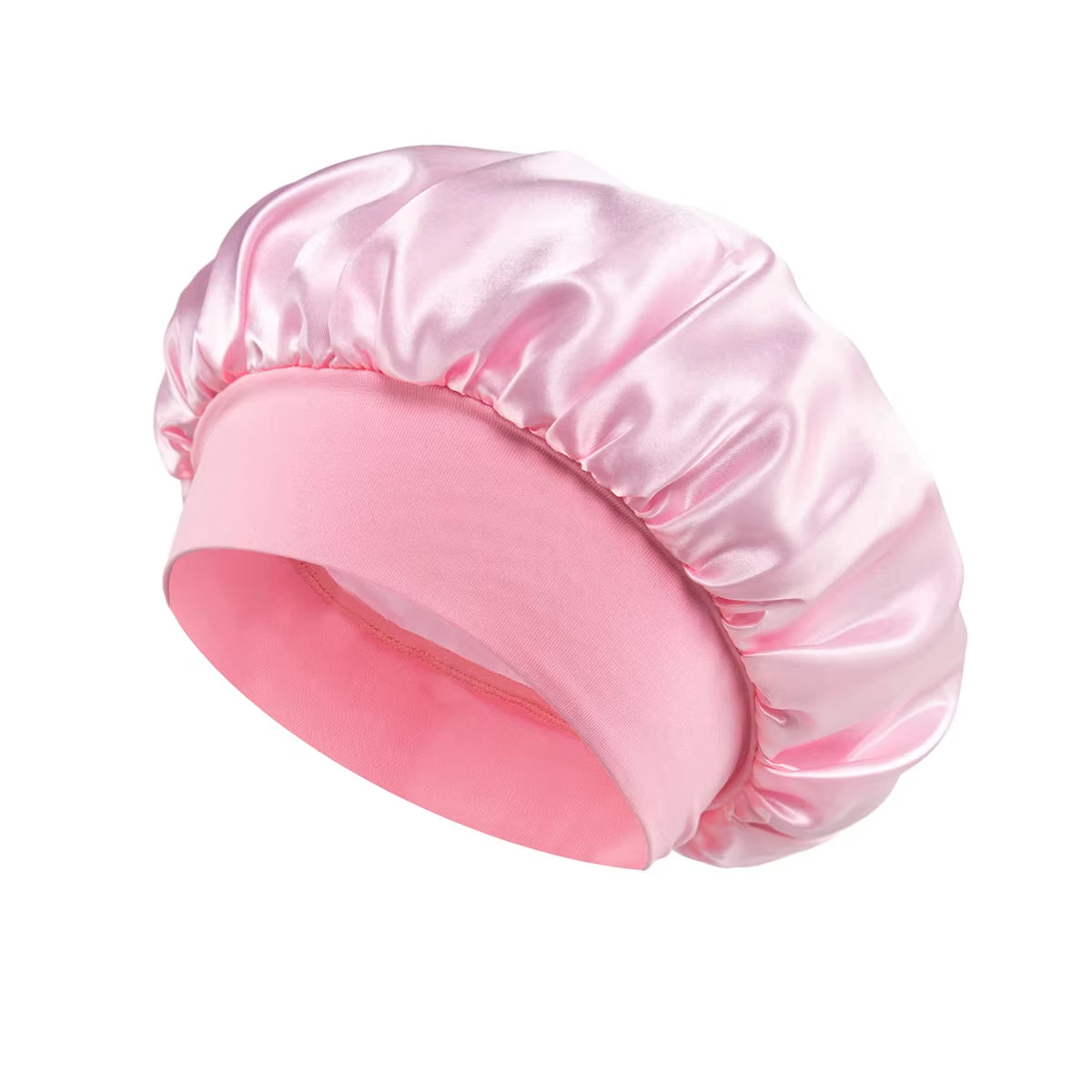 1Pcs Soft Silk Satin Lined Bonnet Large Satin Hair Bonnet Household Sleep Shower Cap Hair Wrap Cover for Long Hair Salon Tool