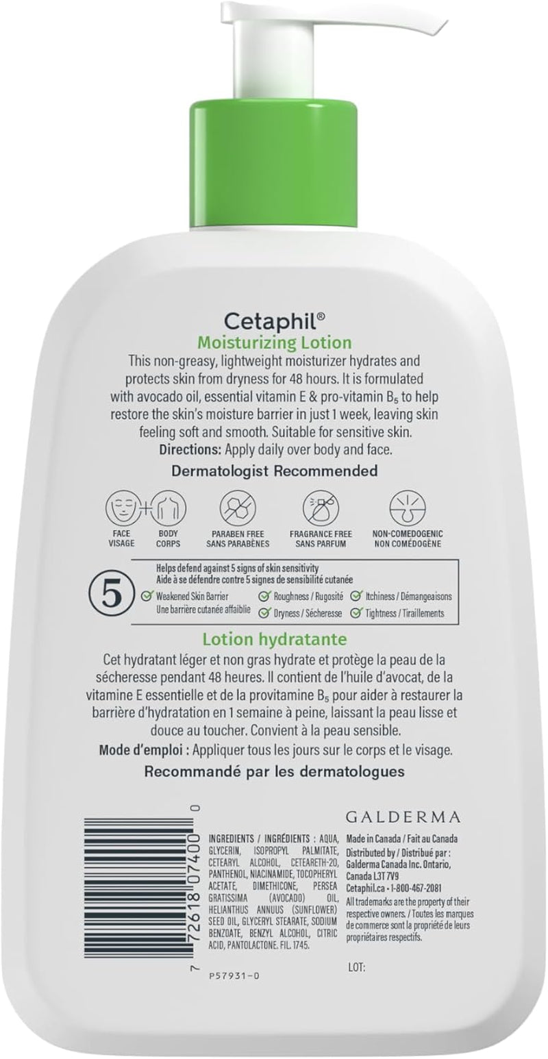 Cetaphil Moisturizing Lotion – Lightweight, 48-Hour Hydration for Sensitive 500ML