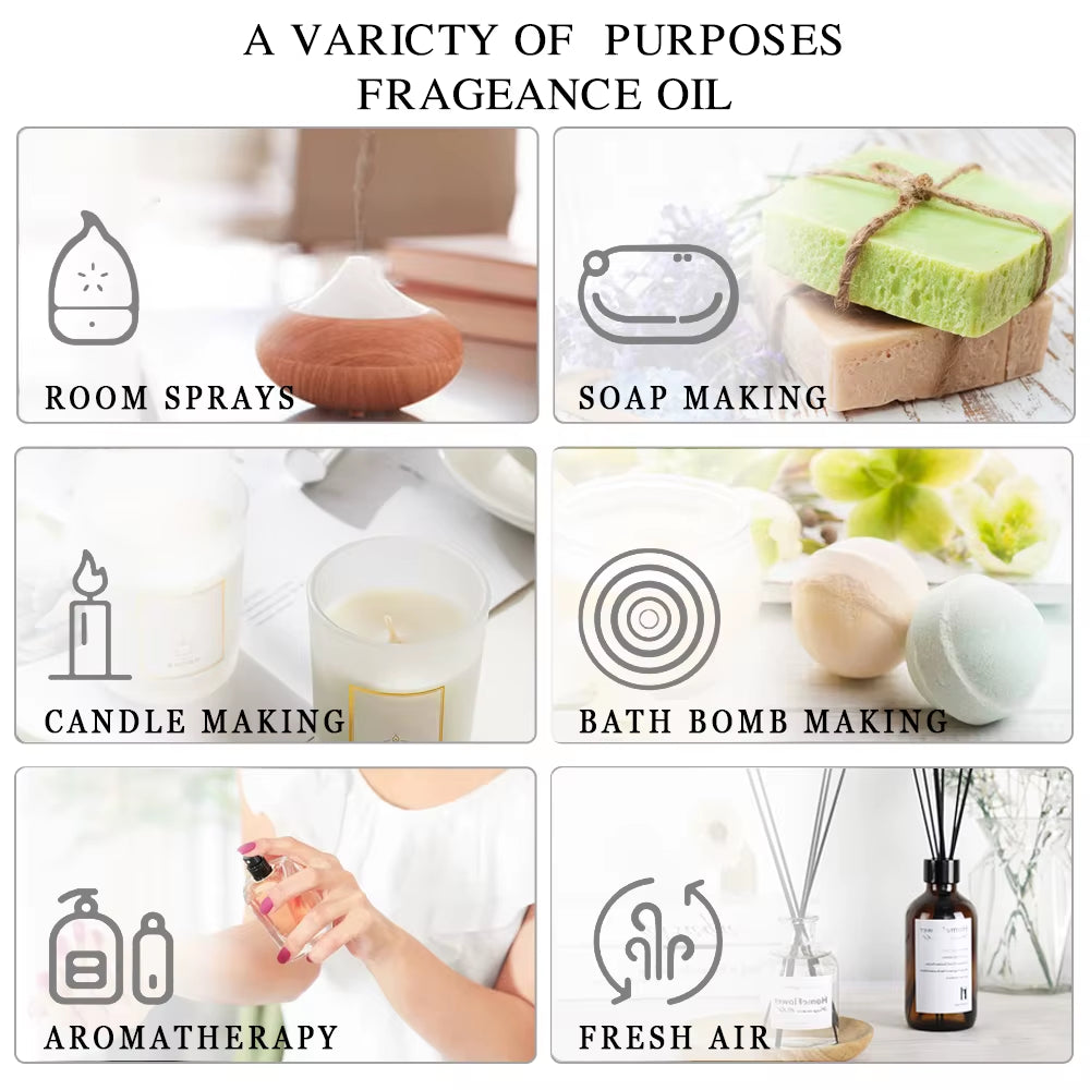 1PCS 30ML Aromatherapy Essential Oil Lavender Vanilla Jasmine Eucalyptus Peppermint Aroma Oil for Diffuser Candle Soap