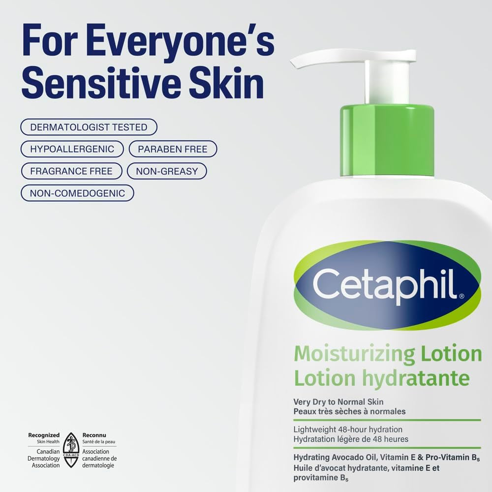 Cetaphil Moisturizing Lotion – Lightweight, 48-Hour Hydration for Sensitive 500ML