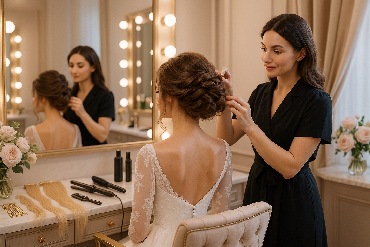 For those big moments and special occasions, we offer premium services including bridal styling, elegant updos, professional hair extensions, and personalized consultations. Our team ensures you look and feel your best when it matters most.