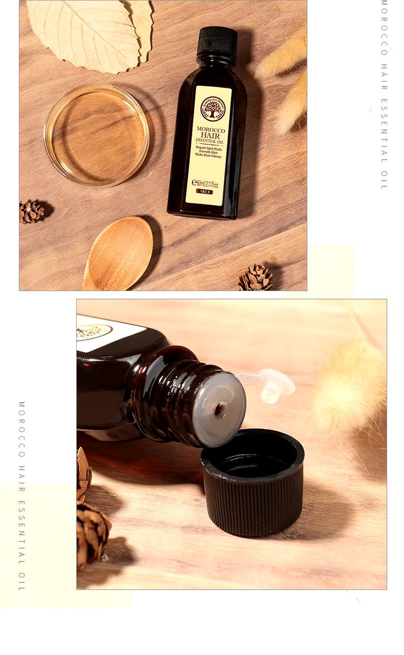 Moroccan Argan Oil Hair Moisturizer - Nourishing and Repairing Essence for Dry, Damaged Hair (60ml) - Hair Care