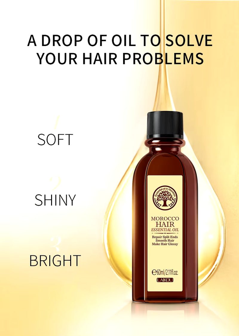 Moroccan Argan Oil Hair Moisturizer - Nourishing and Repairing Essence for Dry, Damaged Hair (60ml) - Hair Care