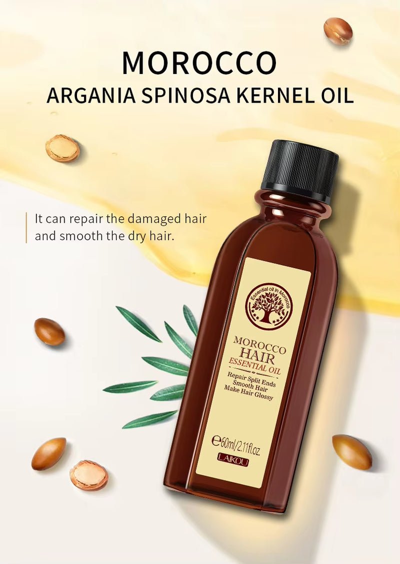 Moroccan Argan Oil Hair Moisturizer - Nourishing and Repairing Essence for Dry, Damaged Hair (60ml) - Hair Care