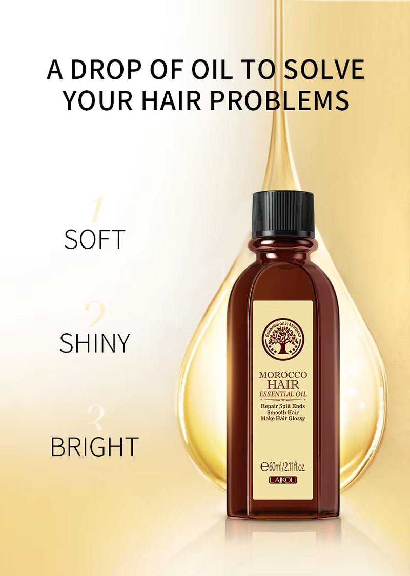 Moroccan Argan Oil Hair Moisturizer - Nourishing and Repairing Essence for Dry, Damaged Hair (60ml) - Hair Care