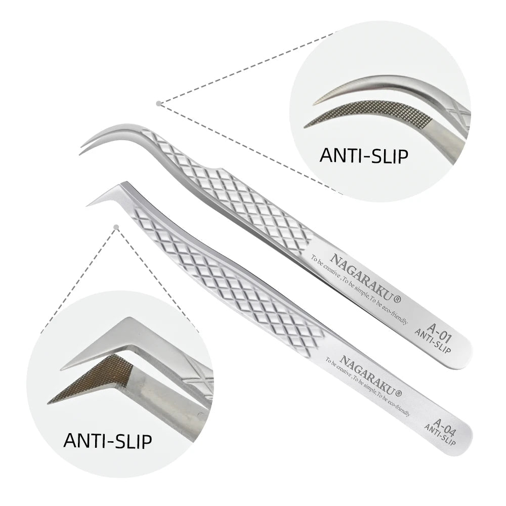 Professional Eyelash Extension Tweezers – Stainless Steel Precision Tools - Hair Care