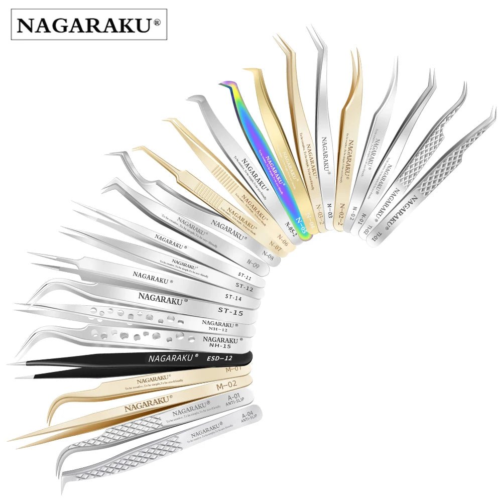 Professional Eyelash Extension Tweezers – Stainless Steel Precision Tools - Hair Care